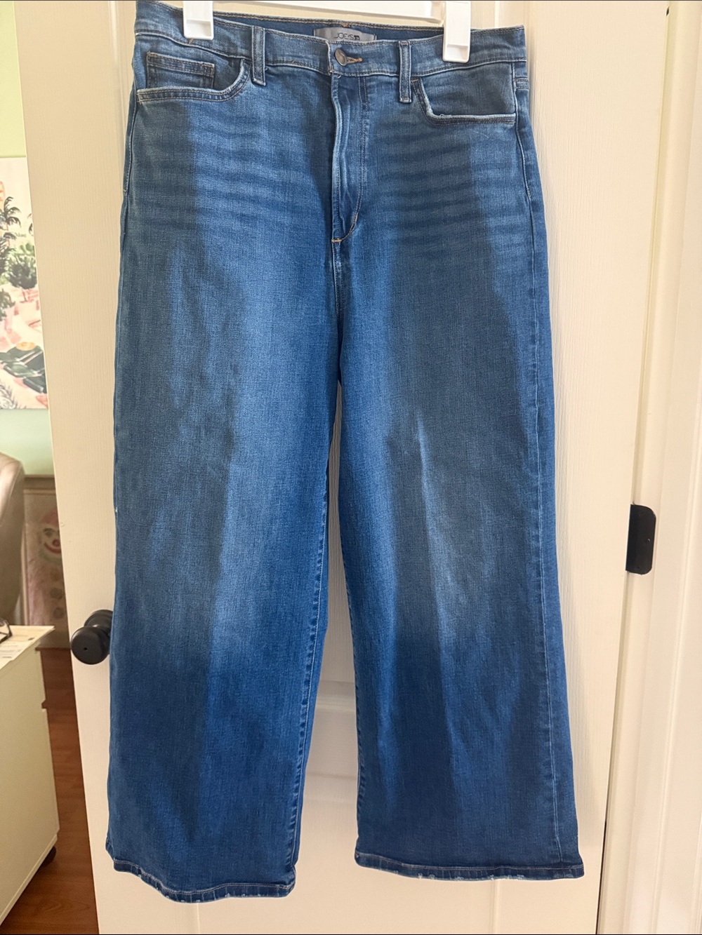 Joe's Jeans Wide-Leg Flare Jeans in Medium Blue Denim